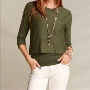 Cabi Green Twofer Pullover Sweater Set Size Small